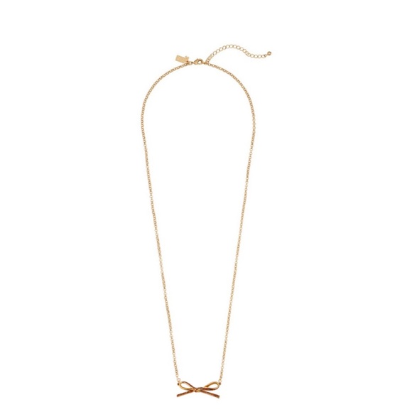 KATE SPADE • Gold Mini Skinny Glitter Bow Necklace - Picture 3 of 4